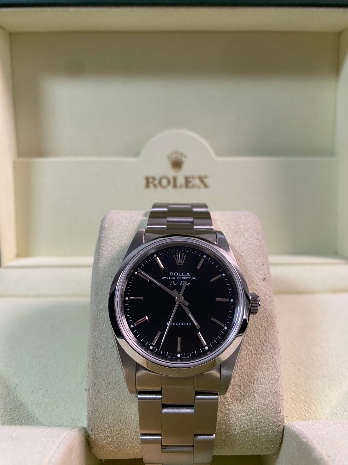 Rolex Air-King  - F serial - Domed Bezel - Black Dial - 14000M