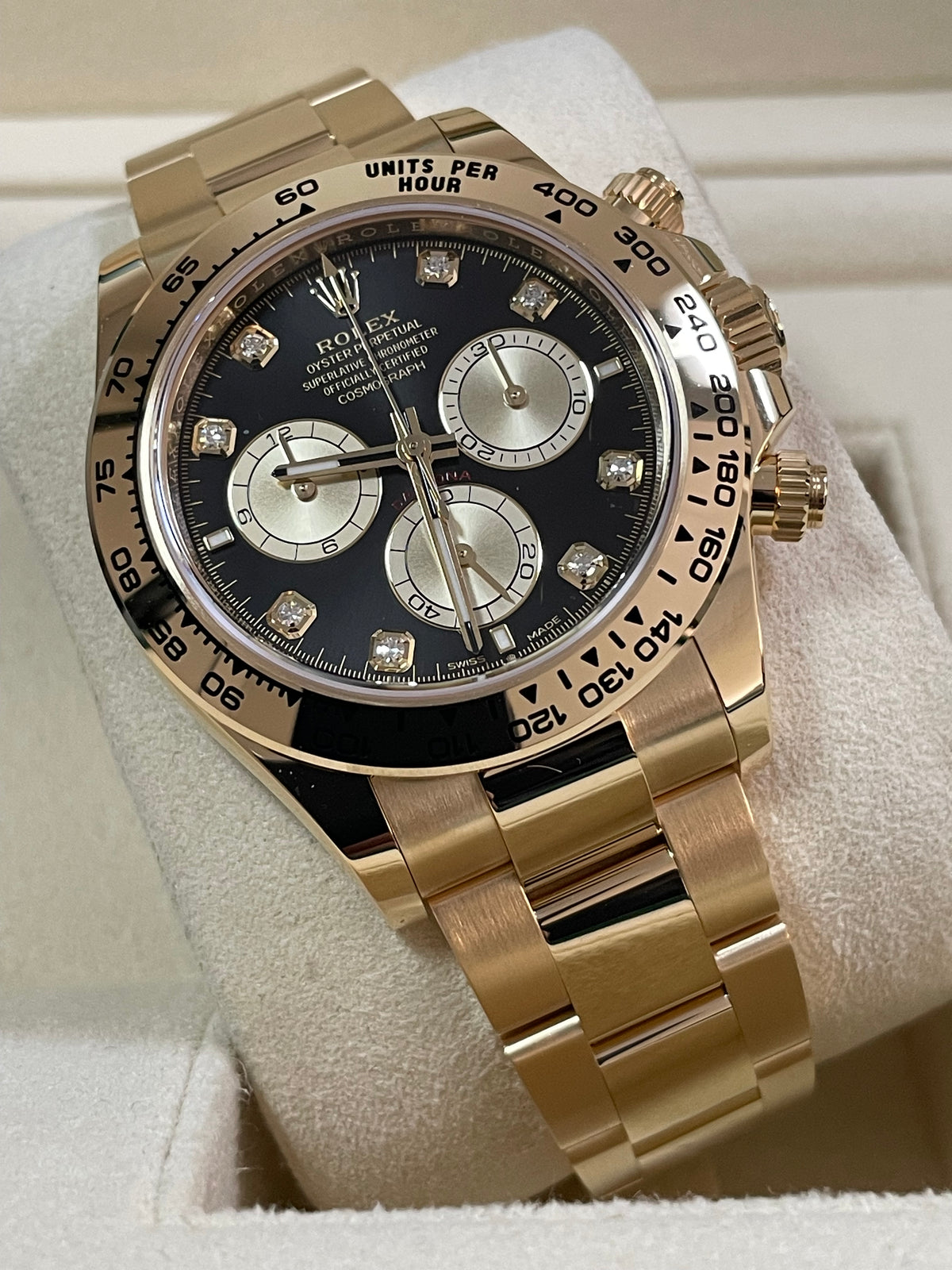 Rolex Yellow Gold Cosmograph Daytona - 2023 - Black Diamond Dial - 126508