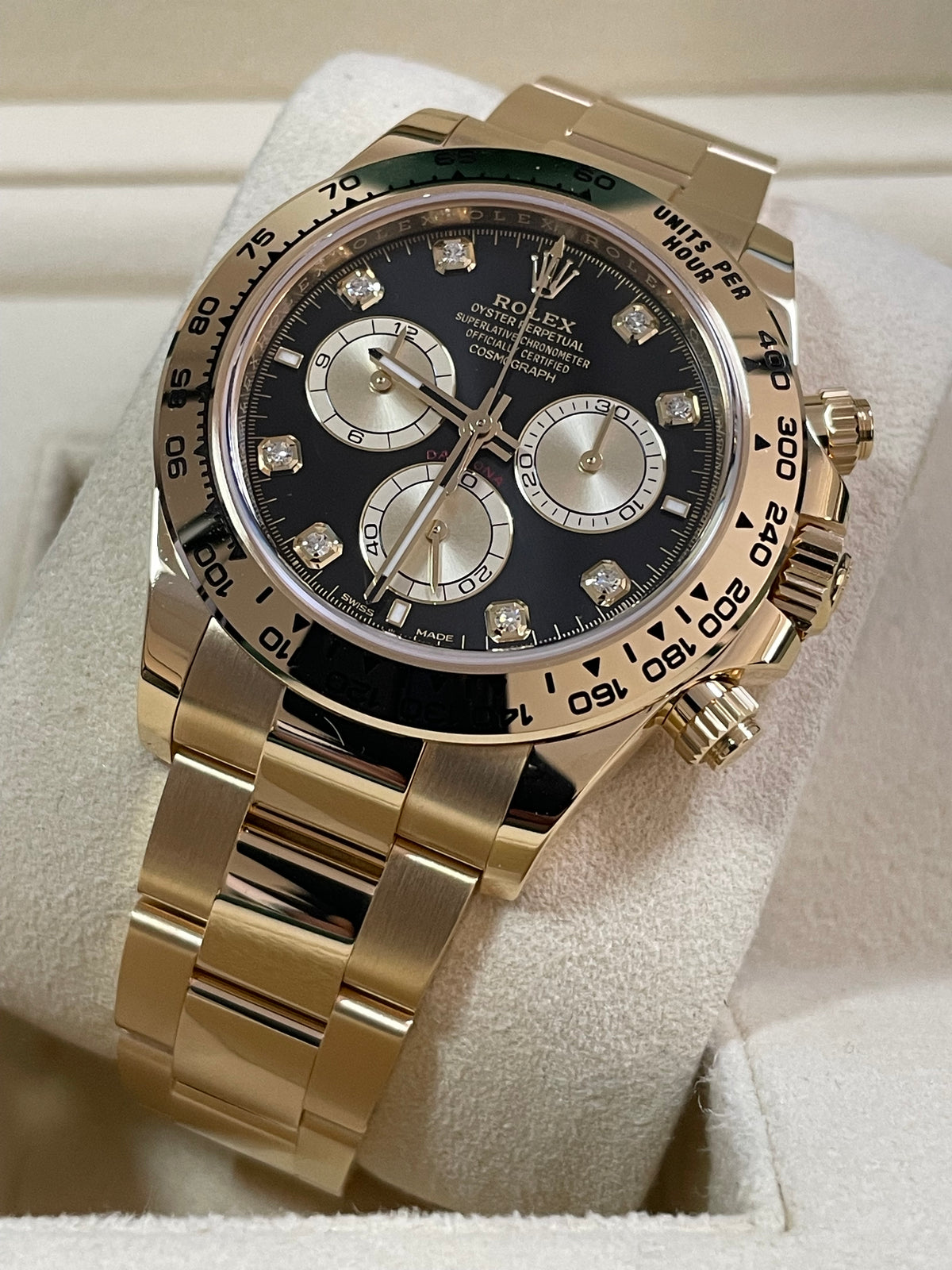 Rolex Yellow Gold Cosmograph Daytona - 2023 - Black Diamond Dial - 126508