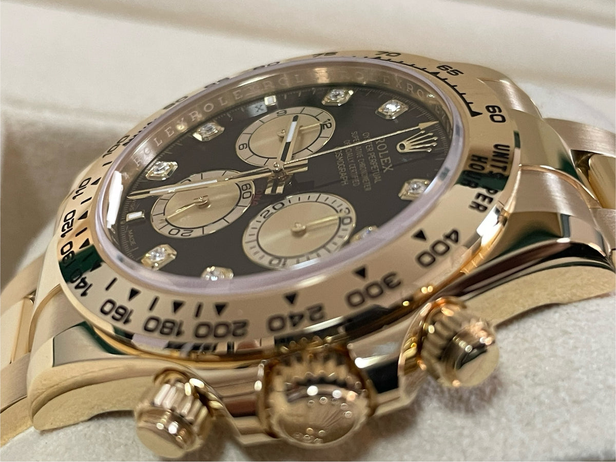 Rolex Yellow Gold Cosmograph Daytona - 2023 - Black Diamond Dial - 126508