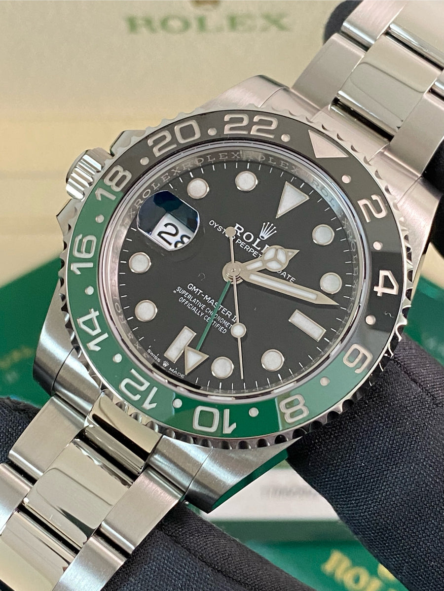 Rolex Steel Left-Handed GMT-Master II - 2022 - "Sprite" - Oyster Bracelet - 126720VTNR *FULL SET*