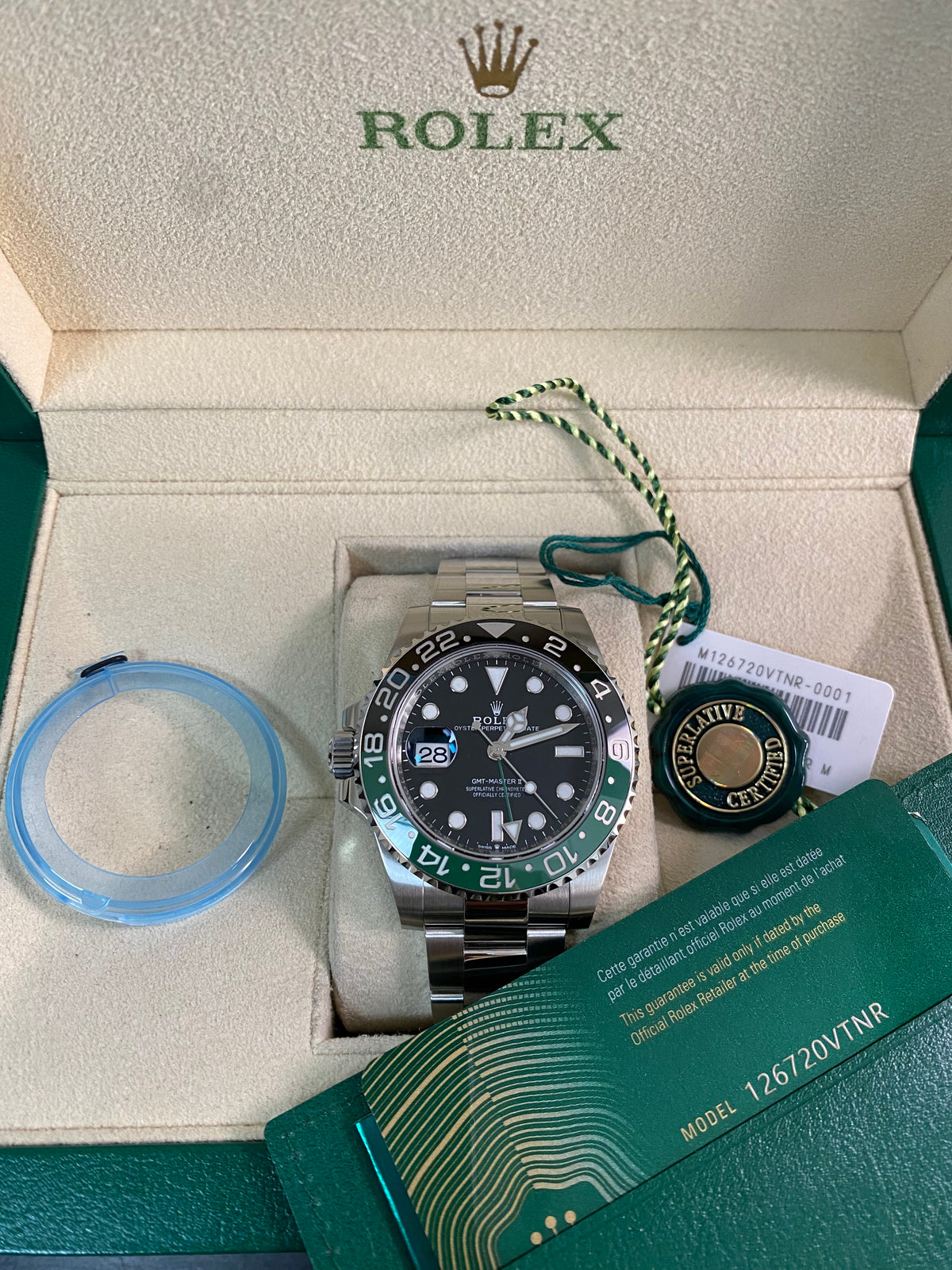 Rolex Steel Left-Handed GMT-Master II - 2022 - "Sprite" - Oyster Bracelet - 126720VTNR *FULL SET*