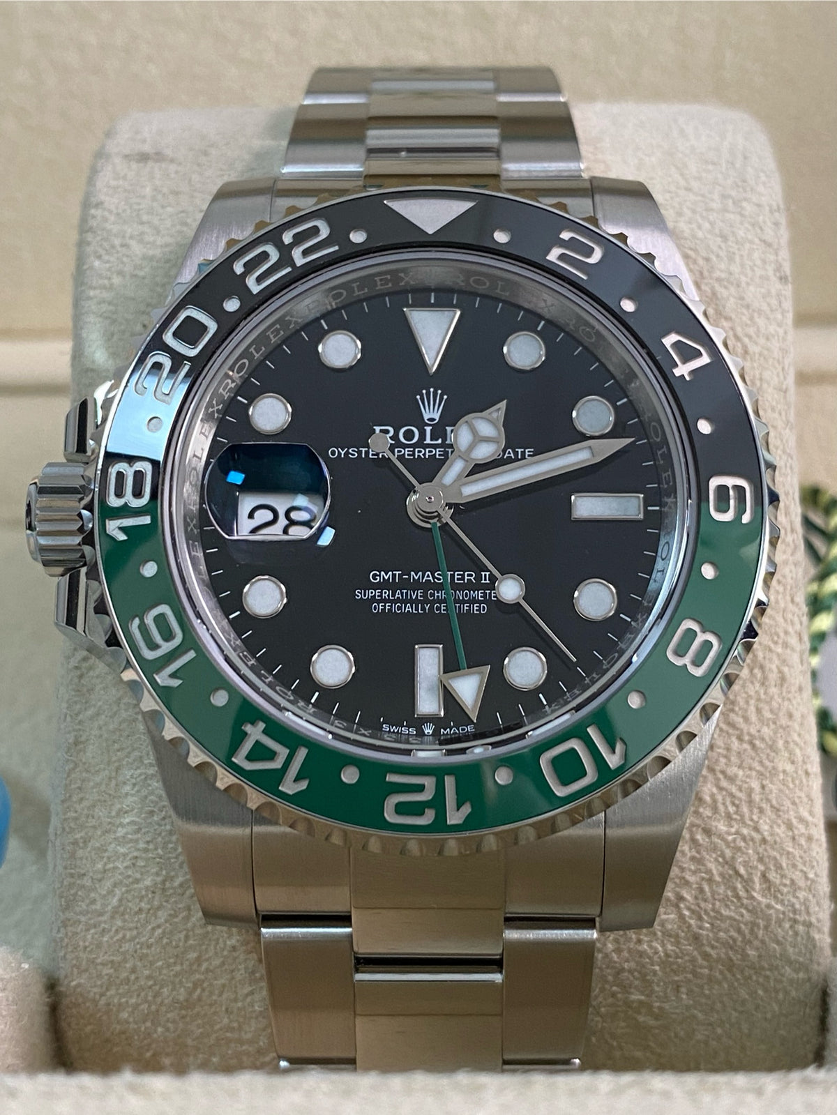 Rolex Steel Left-Handed GMT-Master II - 2022 - "Sprite" - Oyster Bracelet - 126720VTNR *FULL SET*