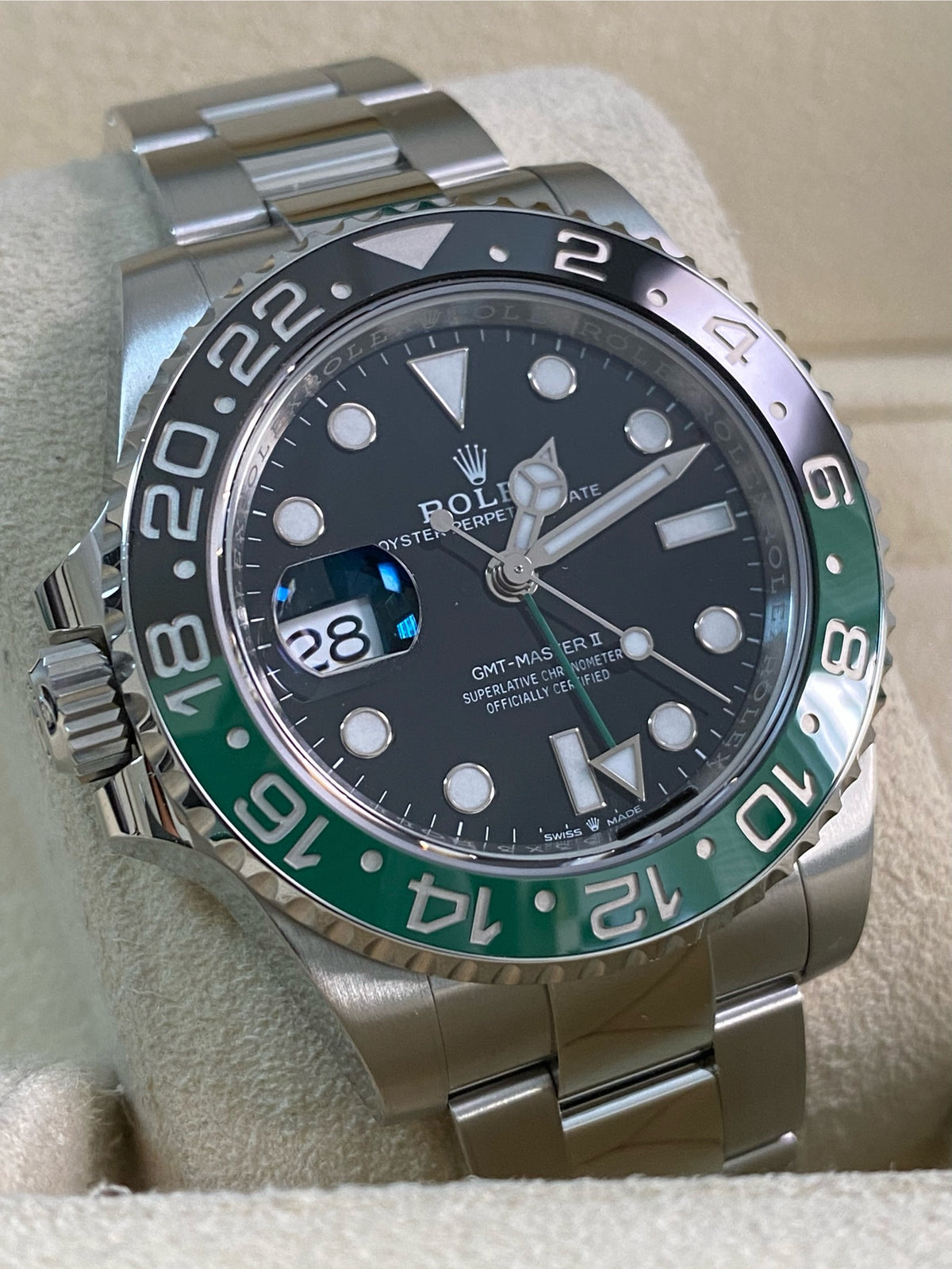 Rolex Steel Left-Handed GMT-Master II - 2022 - "Sprite" - Oyster Bracelet - 126720VTNR *FULL SET*