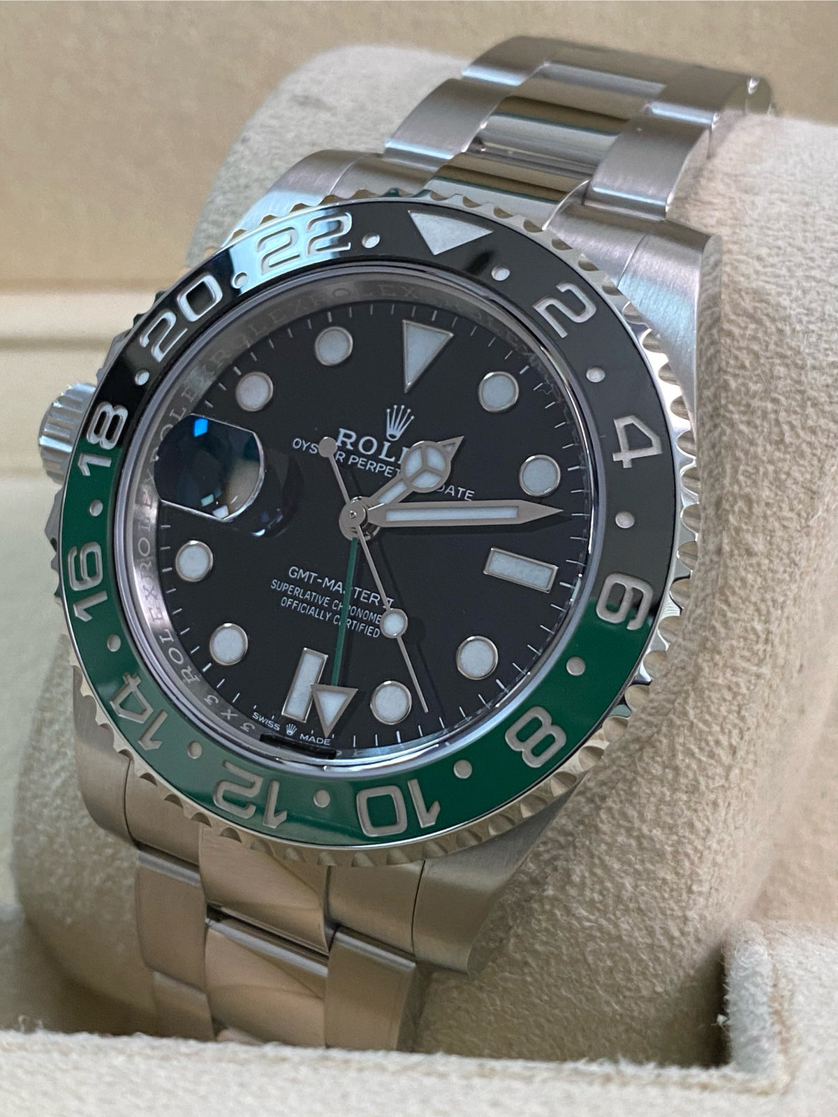 Rolex Steel Left-Handed GMT-Master II - 2022 - "Sprite" - Oyster Bracelet - 126720VTNR *FULL SET*