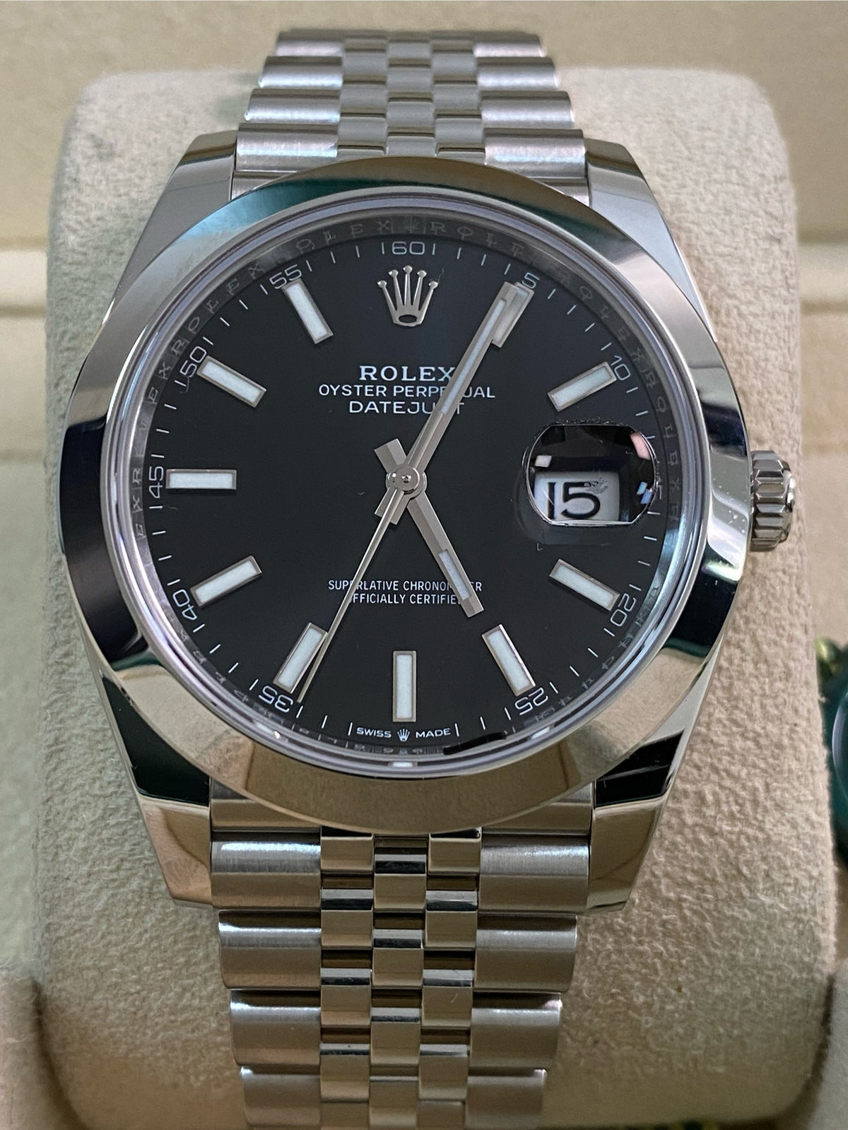 Rolex Steel Datejust 41 - 2022 - Smooth Bezel -Black Index Dial - Jubilee Bracelet - 126300 *FULL SET*