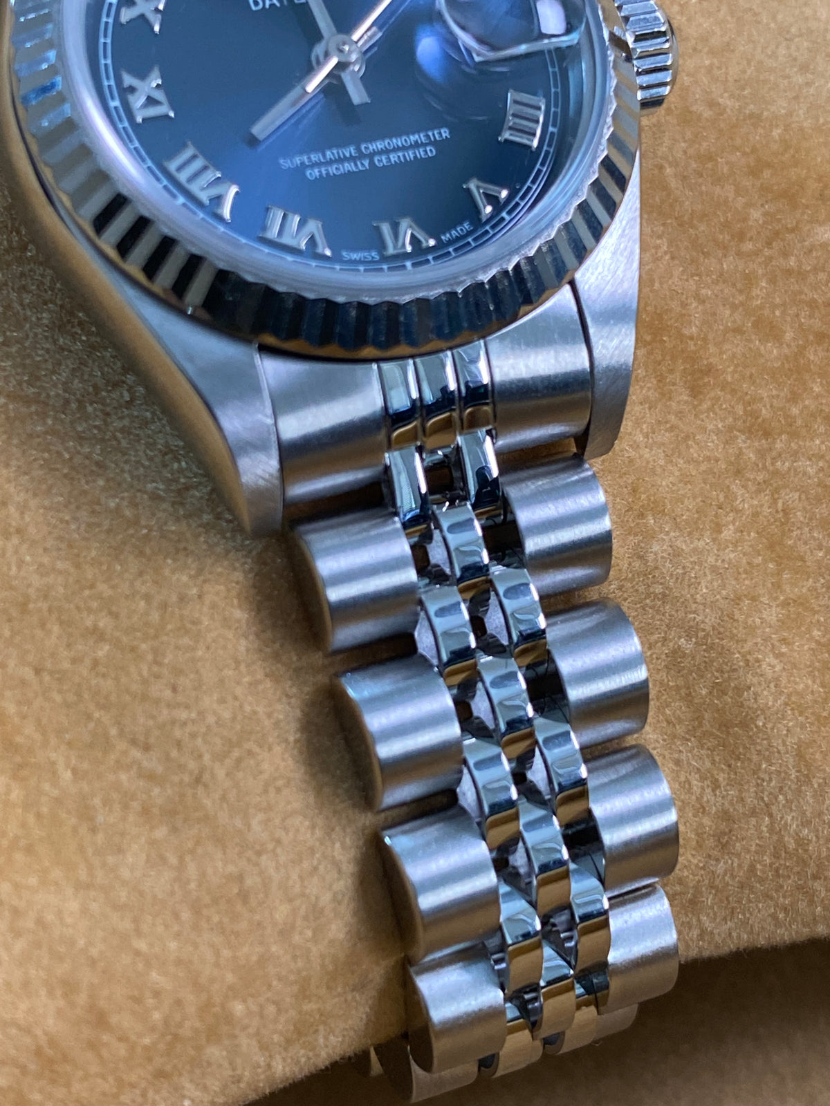 Rolex Steel Lady-Datejust - U serial- Fluted Bezel - Blue Roman Dial - Jubilee Bracelet - 69174