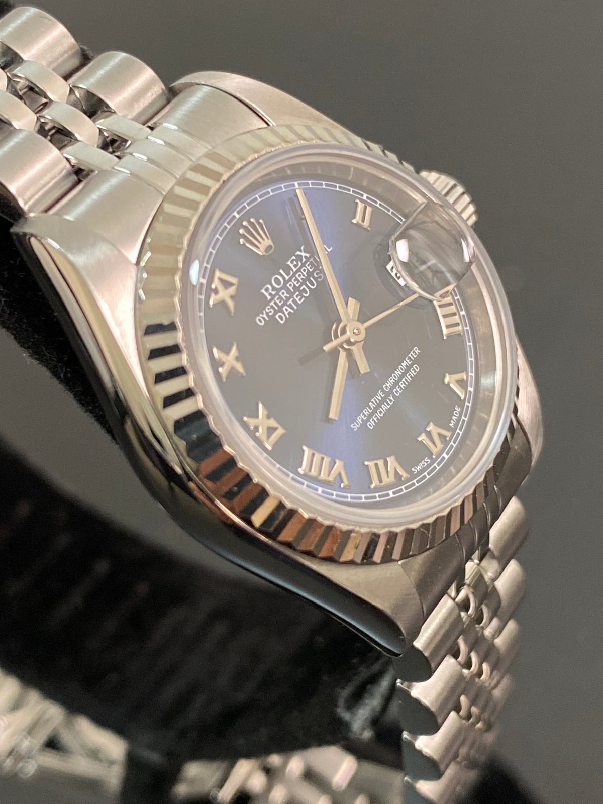 Rolex Steel Lady-Datejust - U serial- Fluted Bezel - Blue Roman Dial - Jubilee Bracelet - 69174