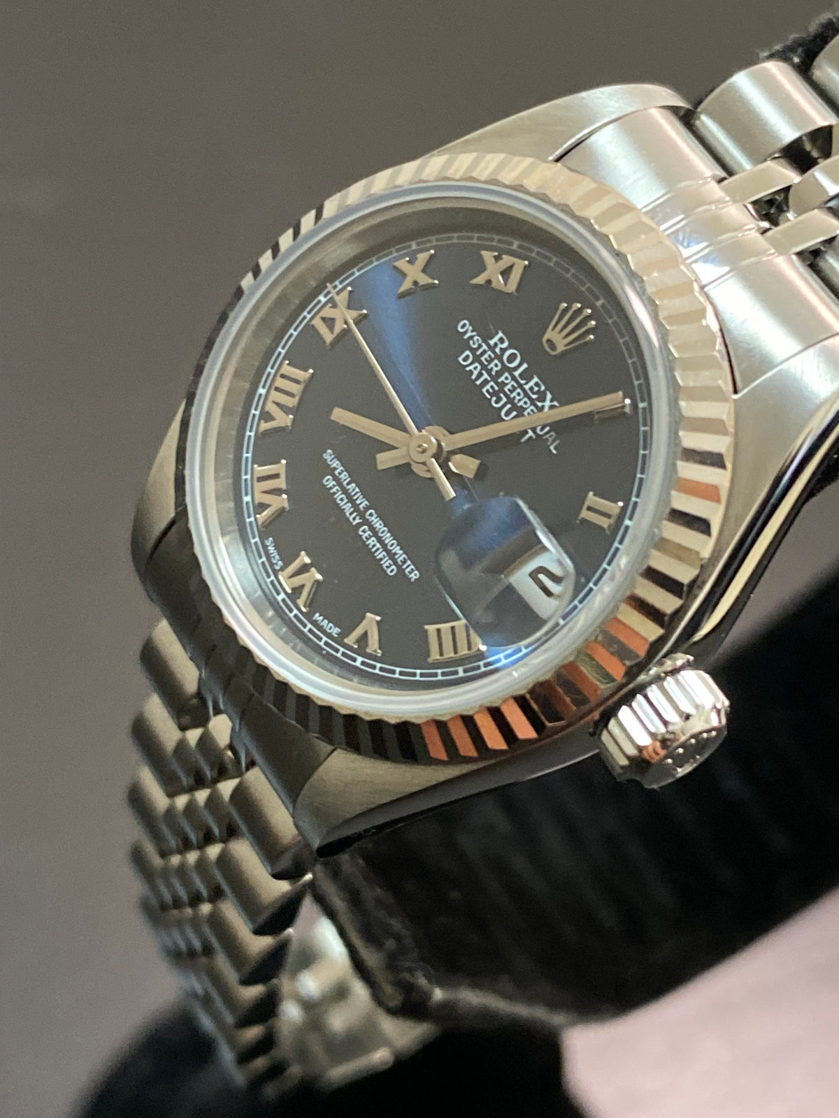 Rolex Steel Lady-Datejust - U serial- Fluted Bezel - Blue Roman Dial - Jubilee Bracelet - 69174