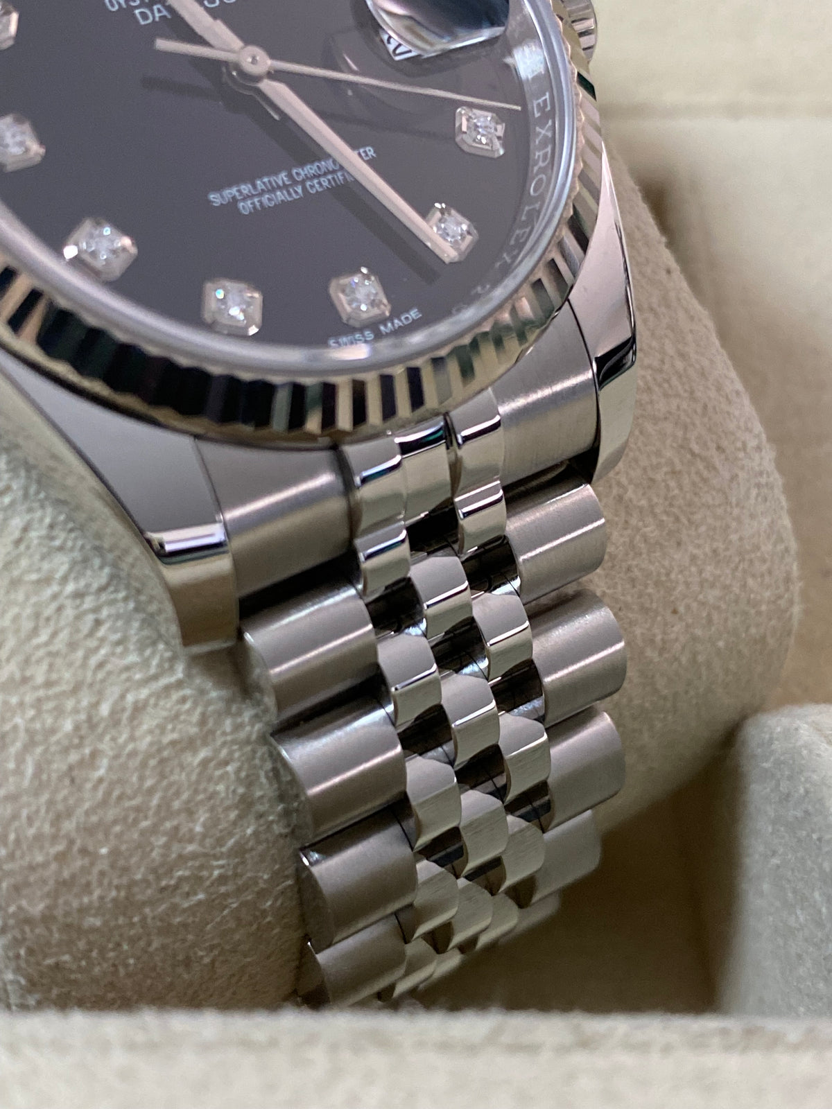 Rolex Steel Datejust 36 - 2020 - Fluted Bezel - Black Diamond Dial - Jubilee Bracelet - 116234 *FULL SET*