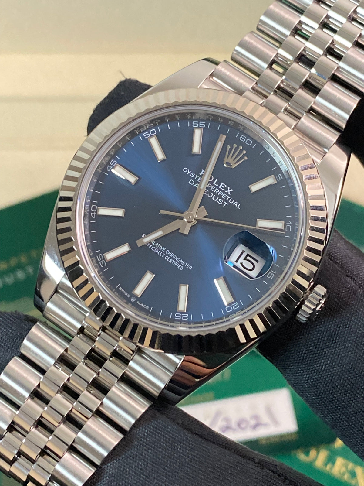 Rolex Steel Datejust 41 - 2021 - Fluted Bezel - Blue Index Dial - Jubilee Bracelet - 126334 *FULL SET*