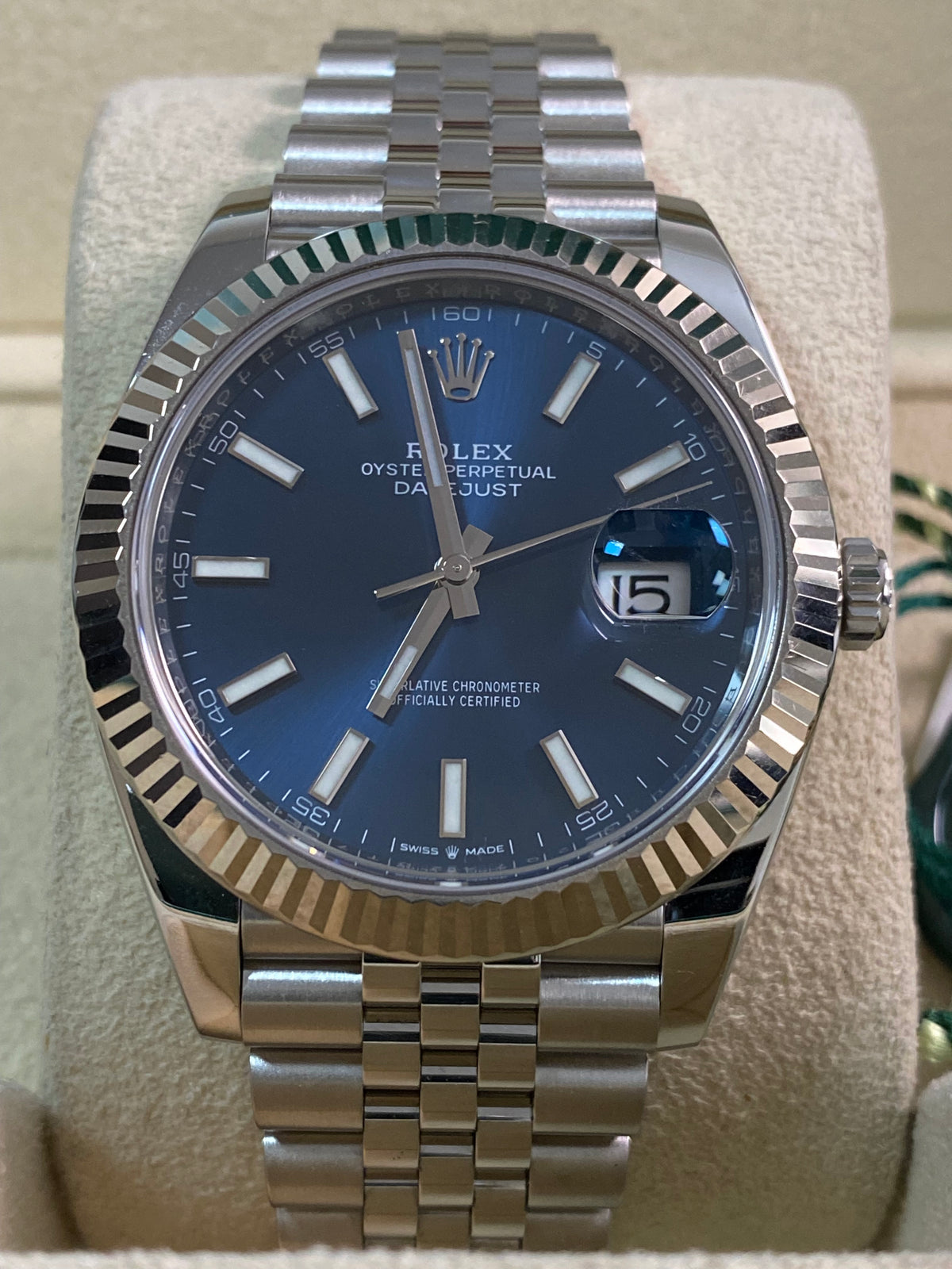 Rolex Steel Datejust 41 - 2021 - Fluted Bezel - Blue Index Dial - Jubilee Bracelet - 126334 *FULL SET*