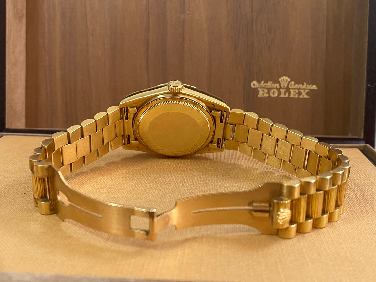 Rolex Yellow Gold Day-Date 36 - 1984 - Bark Finish - Champagne Index Dial - President Bracelet - 18078 *RARE*