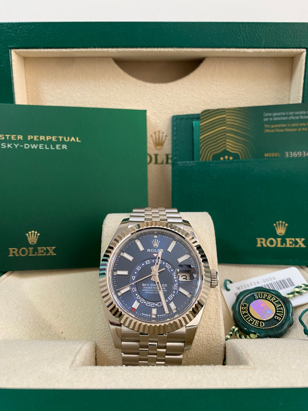 Rolex Steel Sky-Dweller - 2024 - Bright Blue Dial - Jubilee Bracelet - 336934 *FULL SET*