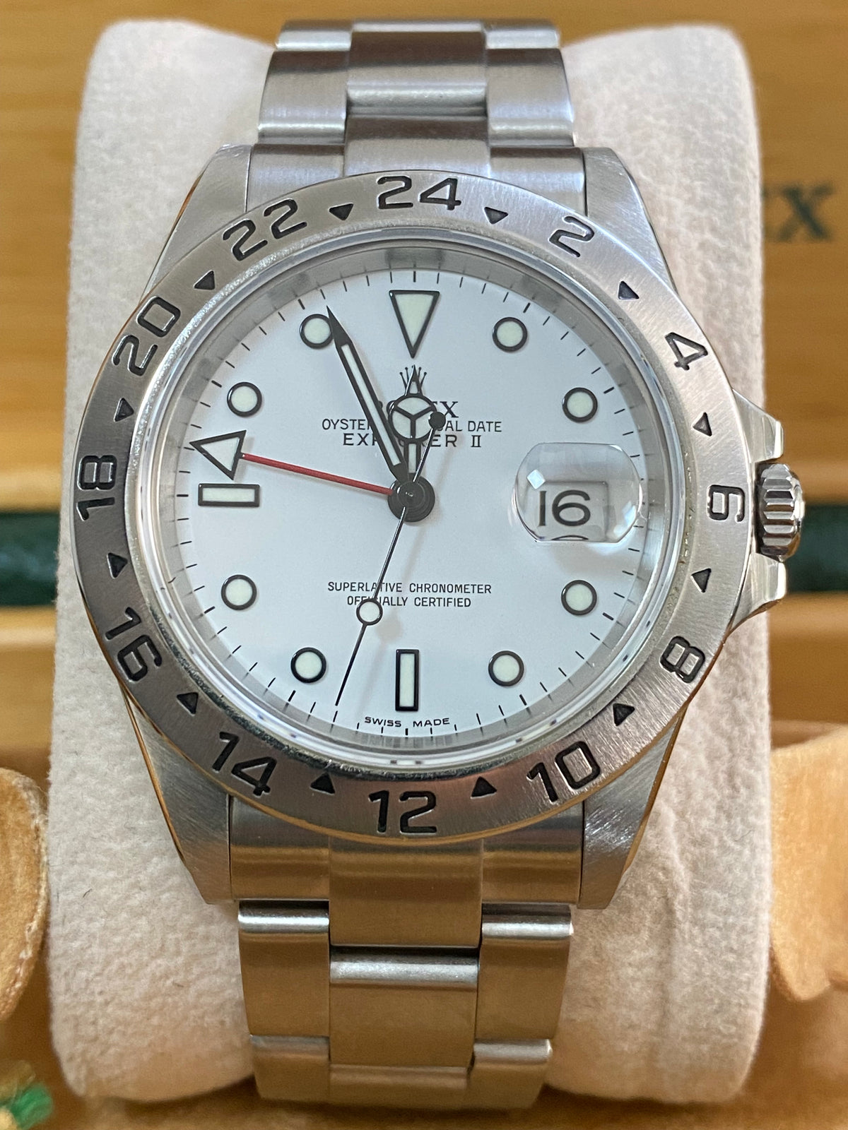 Rolex Steel Oyster Perpetual Explorer II - Z serial - "Polar" White Dial - 16570 *COMPLETE SET*