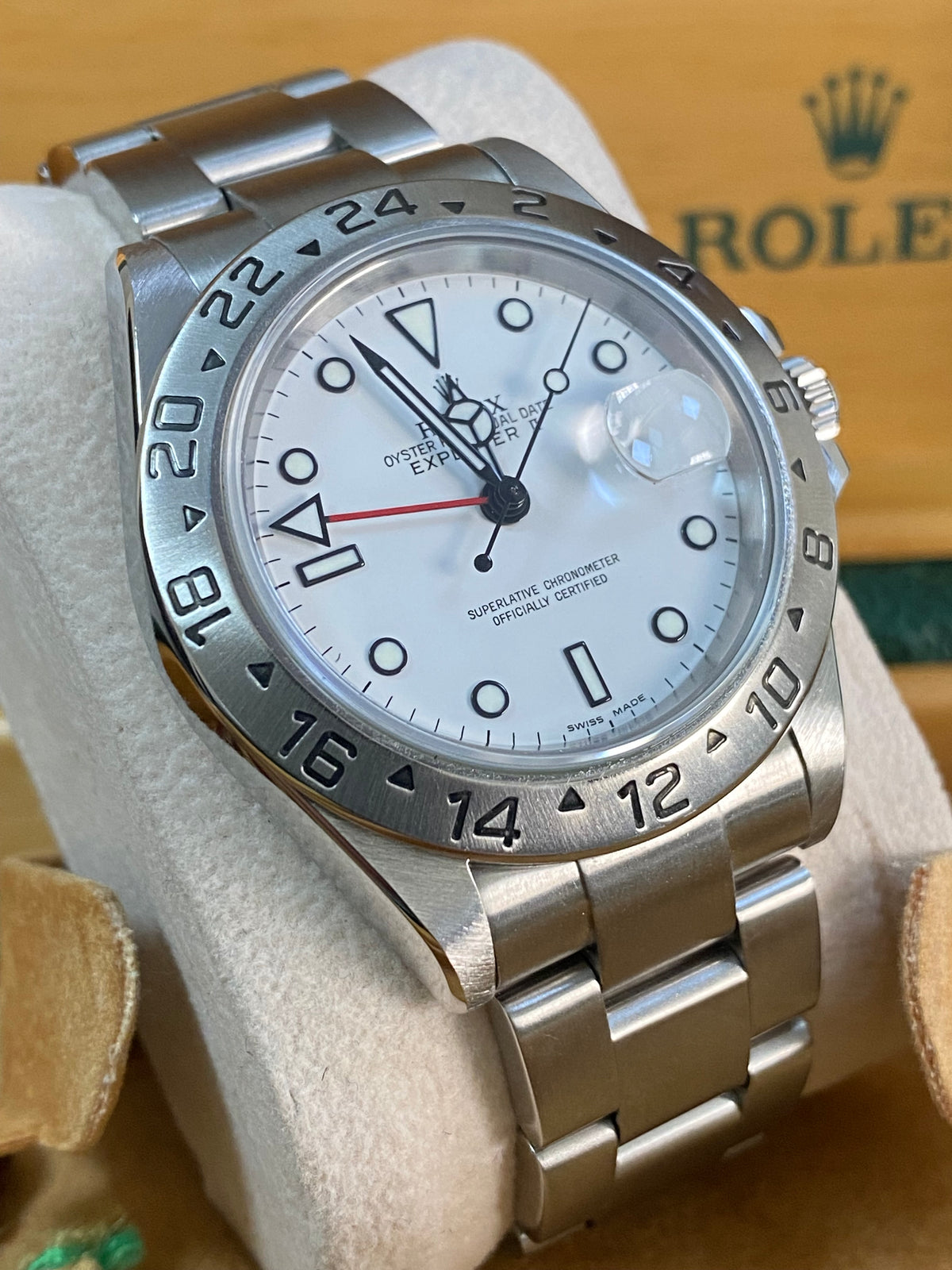 Rolex Steel Oyster Perpetual Explorer II - Z serial - "Polar" White Dial - 16570 *COMPLETE SET*