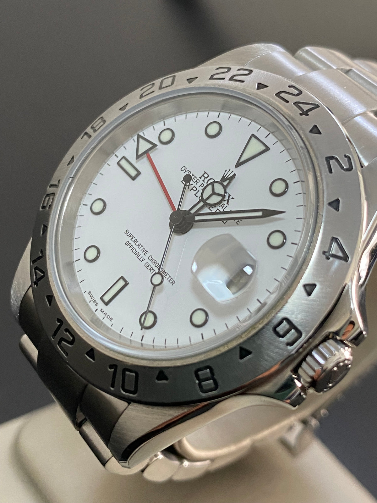 Rolex Steel Oyster Perpetual Explorer II - Z serial - "Polar" White Dial - 16570 *COMPLETE SET*