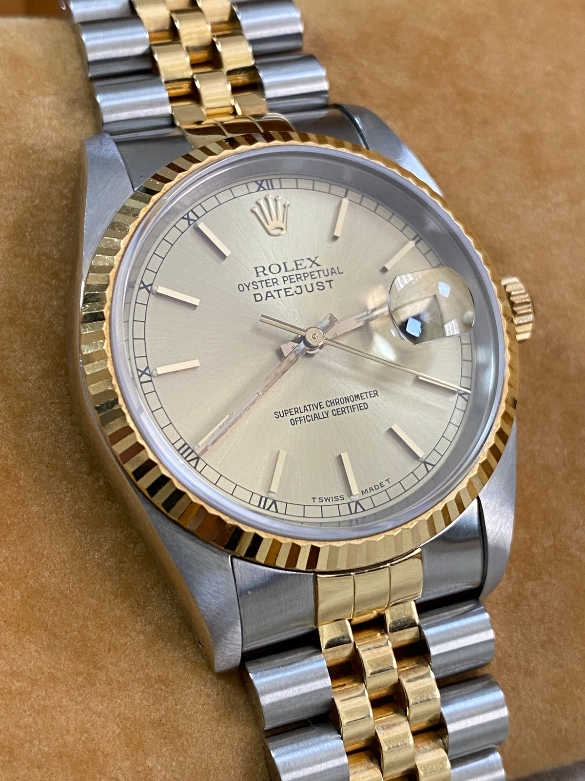 Rolex Steel and Yellow Gold Datejust 36 - Fluted Bezel - Champagne Index Dial - Jubilee Bracelet - 16233