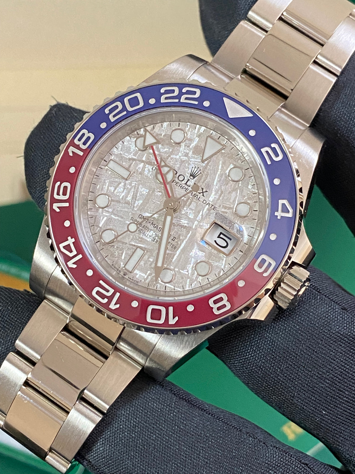 Rolex White Gold GMT-Master II - 2019 - "Pepsi" Bezel - Meteorite Dial - Oyster Bracelet - 126719BLRO *FULL SET*