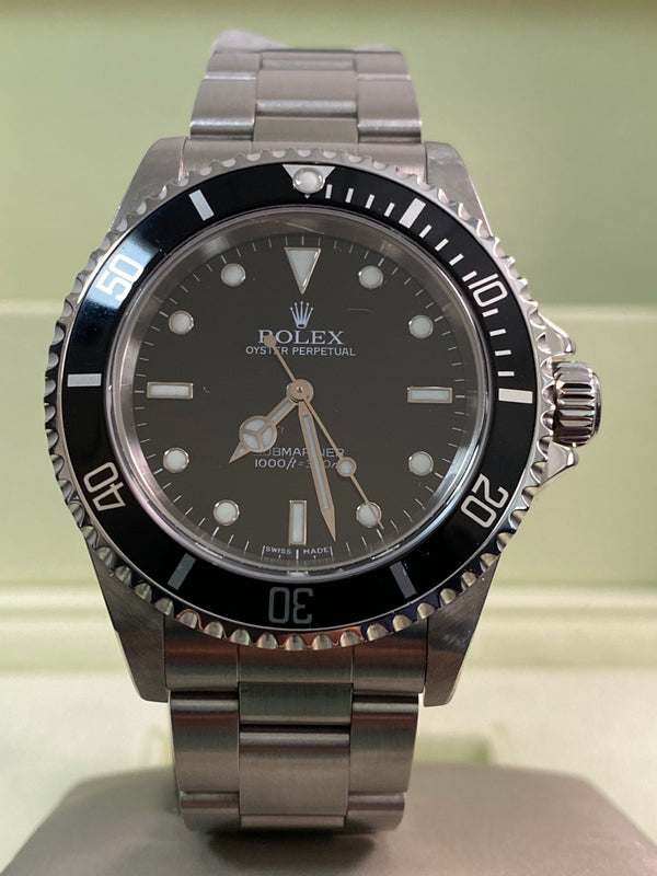 Rolex Steel Submariner No Date - Y serial - Pre Ceramic Bezel - Black Dial - 14060