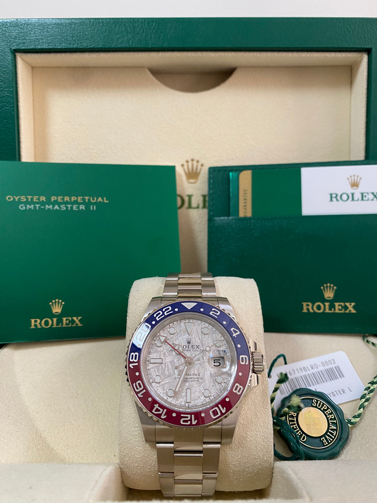 Rolex White Gold GMT-Master II - 2019 - "Pepsi" Bezel - Meteorite Dial - Oyster Bracelet - 126719BLRO *FULL SET*