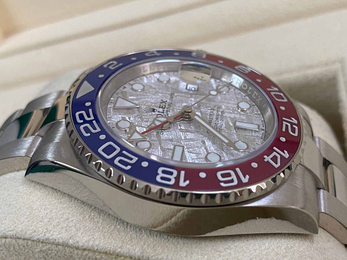 Rolex White Gold GMT-Master II - 2019 - "Pepsi" Bezel - Meteorite Dial - Oyster Bracelet - 126719BLRO *FULL SET*