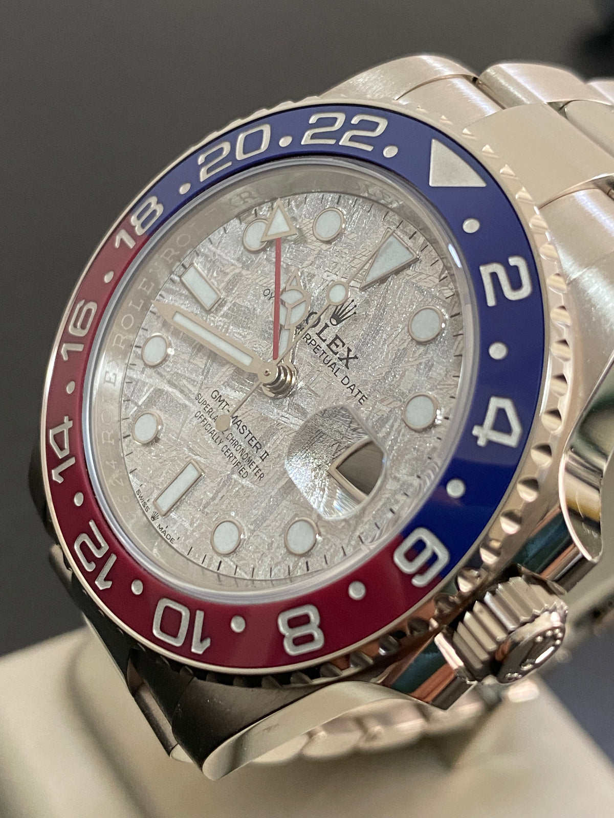 Rolex White Gold GMT-Master II - 2019 - "Pepsi" Bezel - Meteorite Dial - Oyster Bracelet - 126719BLRO *FULL SET*