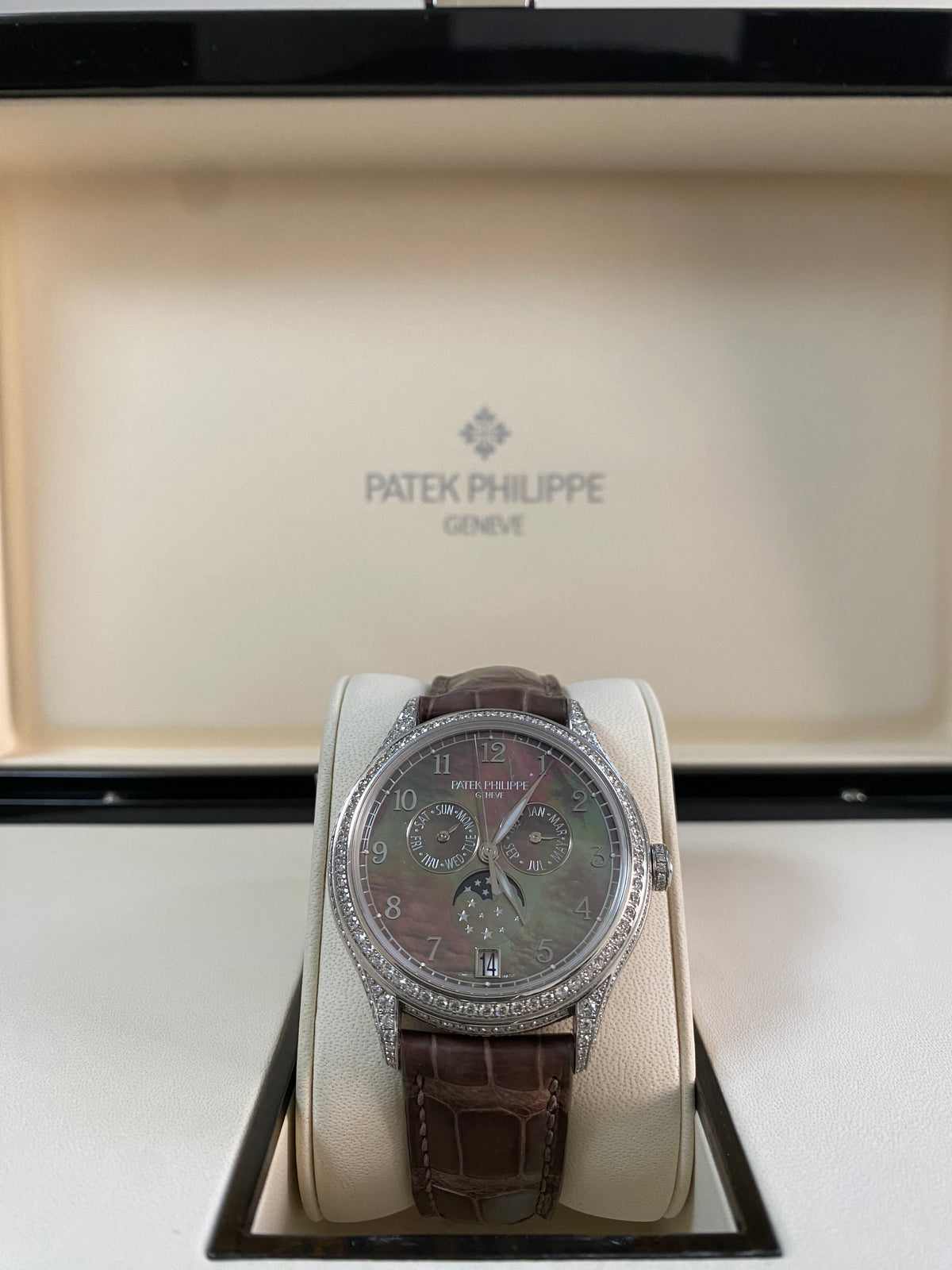 Patek Philippe Complications Annual Calendar - 2016 - Black Mother of Pearl Dial - White Gold - 4948G-001 *FULL SET*