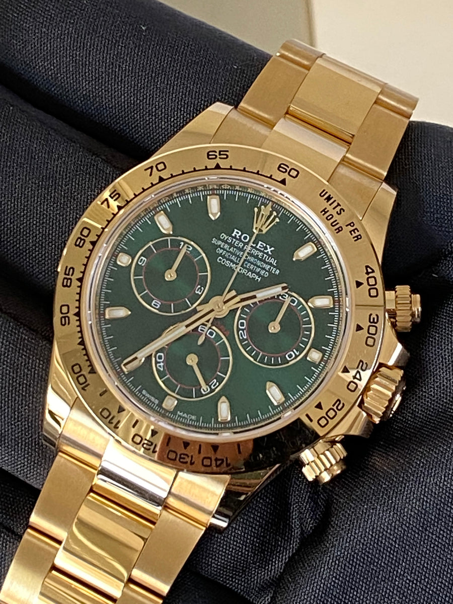 Rolex Yellow Gold Cosmograph Daytona -  2023 - "John Meyer" Green Dial - 116508