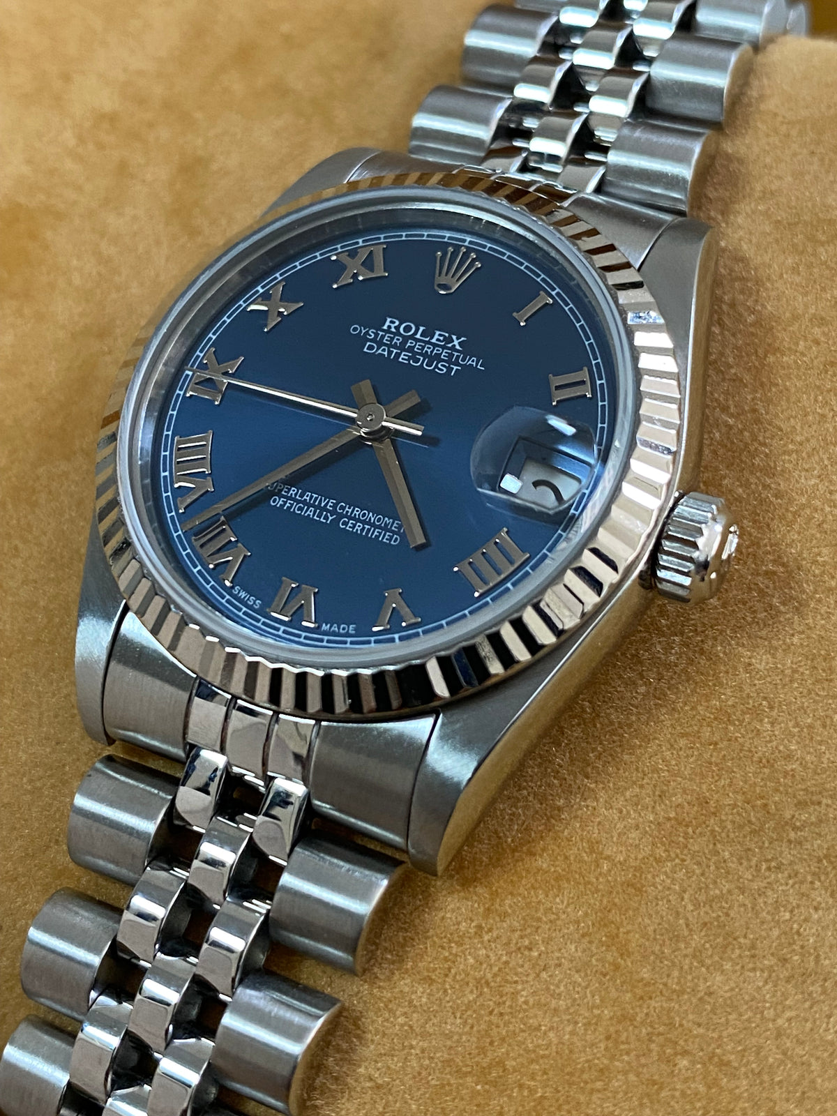 Rolex Steel Datejust 31 - T serial - Fluted Bezel - Blue Roman Dial - Jubilee Bracelet - 68274 *FULL SET*