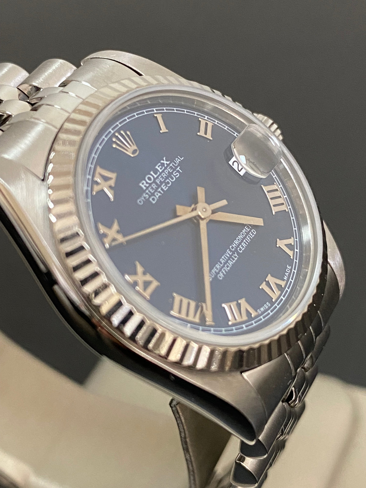 Rolex Steel Datejust 31 - T serial - Fluted Bezel - Blue Roman Dial - Jubilee Bracelet - 68274 *FULL SET*