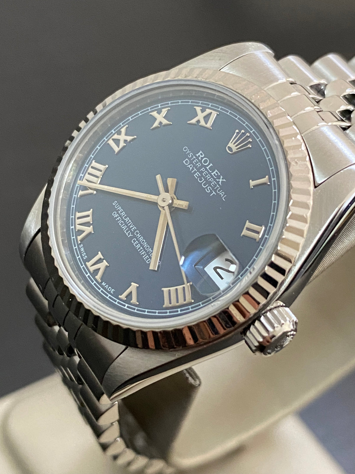 Rolex Steel Datejust 31 - T serial - Fluted Bezel - Blue Roman Dial - Jubilee Bracelet - 68274 *FULL SET*