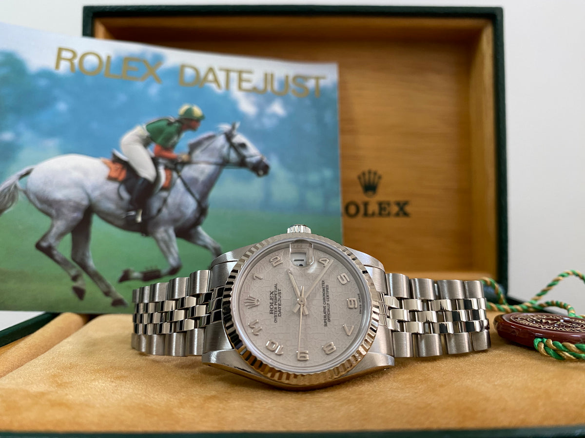 Rolex Steel Datejust 31 - Fluted Bezel - Silver Arabic Dial - Jubilee Bracelet - 68274