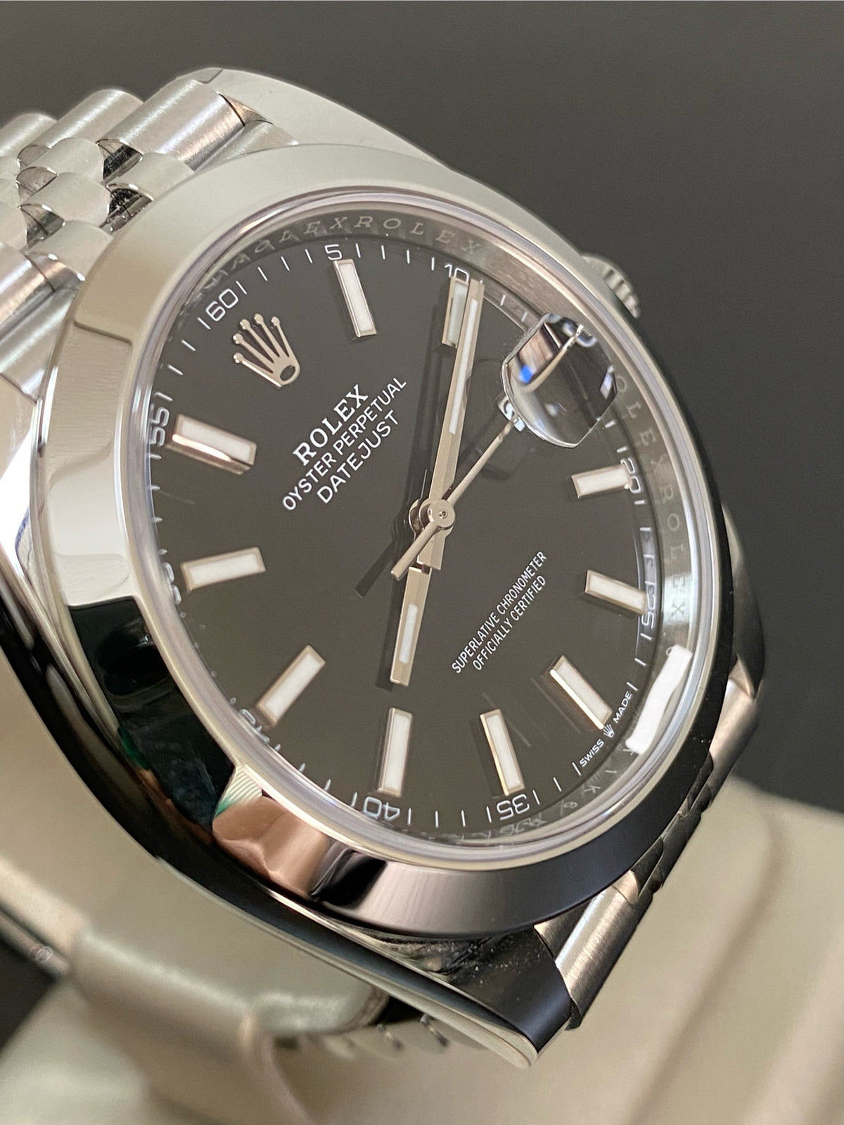 Rolex Steel Datejust 41 - Smooth Bezel - Black Index Dial - Jubilee Bracelet - 126300 *FULL SET*