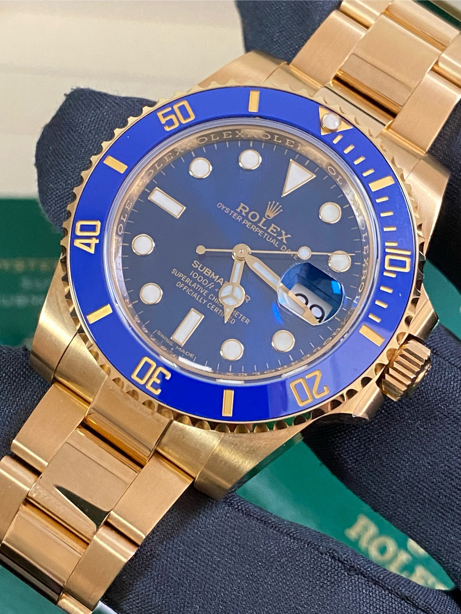 Rolex Yellow Gold Submariner Date - 2020 - Blue Bezel - Blue Dial - 116618LB *UNPOLISHED*