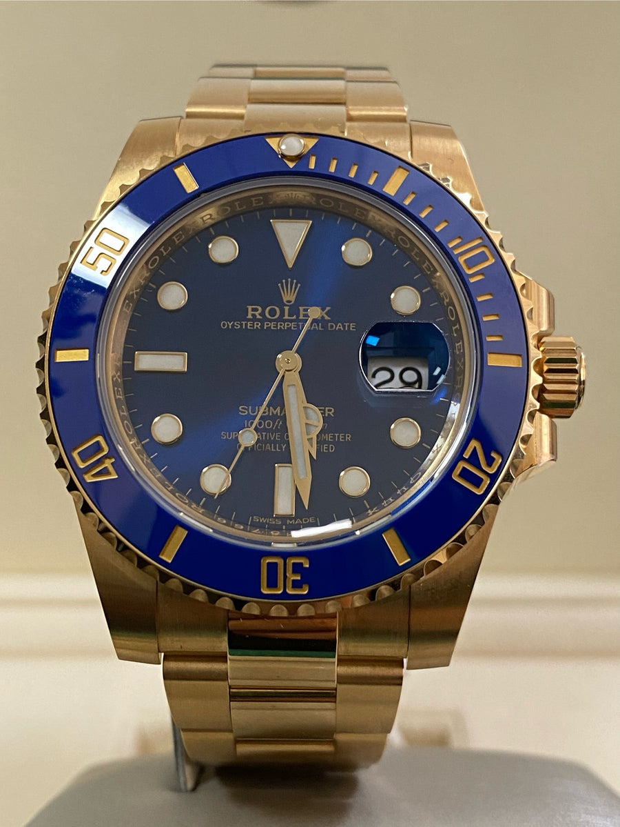 Rolex Yellow Gold Submariner Date - 2020 - Blue Bezel - Blue Dial - 116618LB *UNPOLISHED*