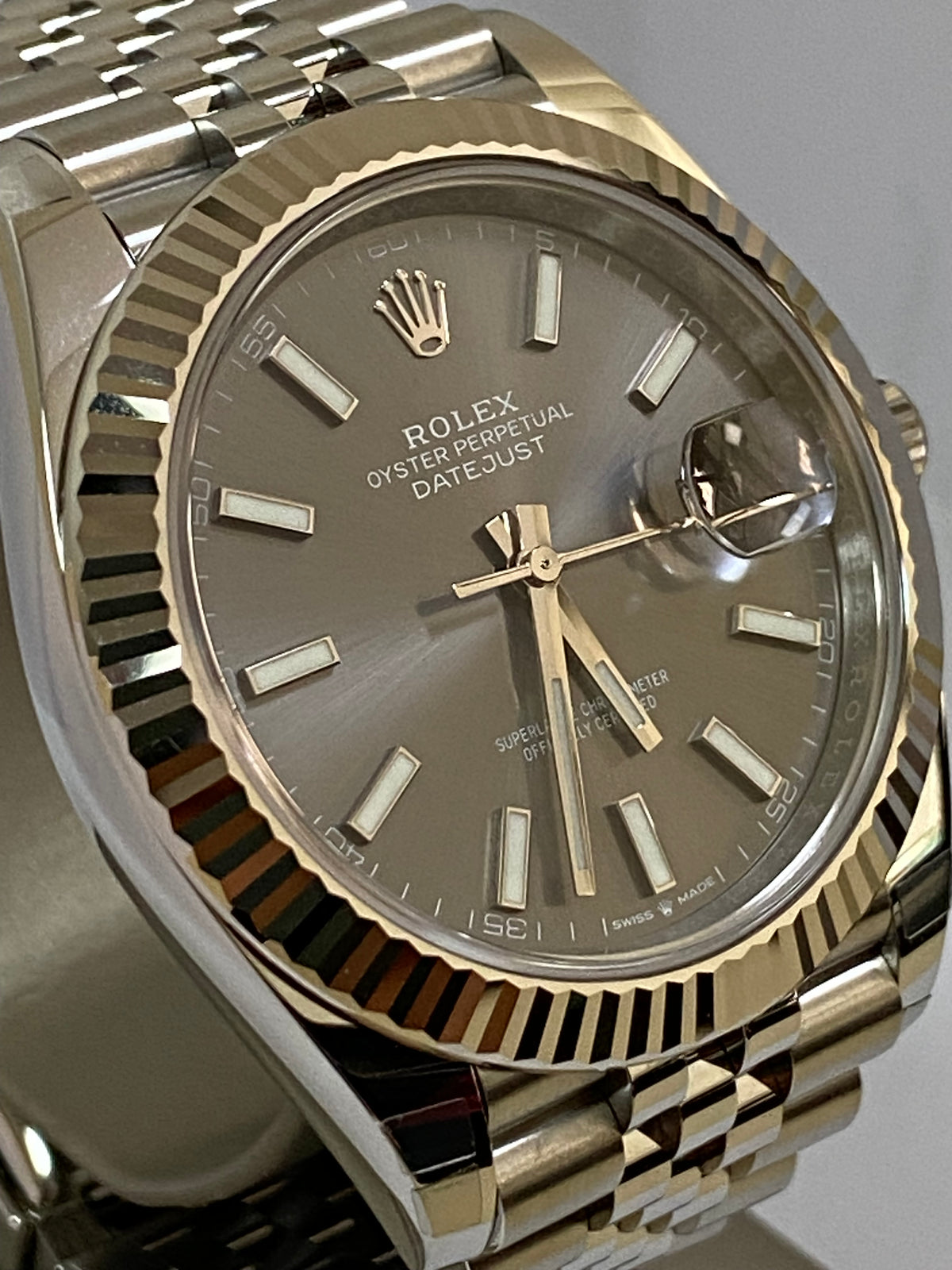 Rolex Steel and White Gold Datejust 41 - 2023 - Fluted Bezel - Rhodium Index Dial - Jubilee Bracelet - 126334