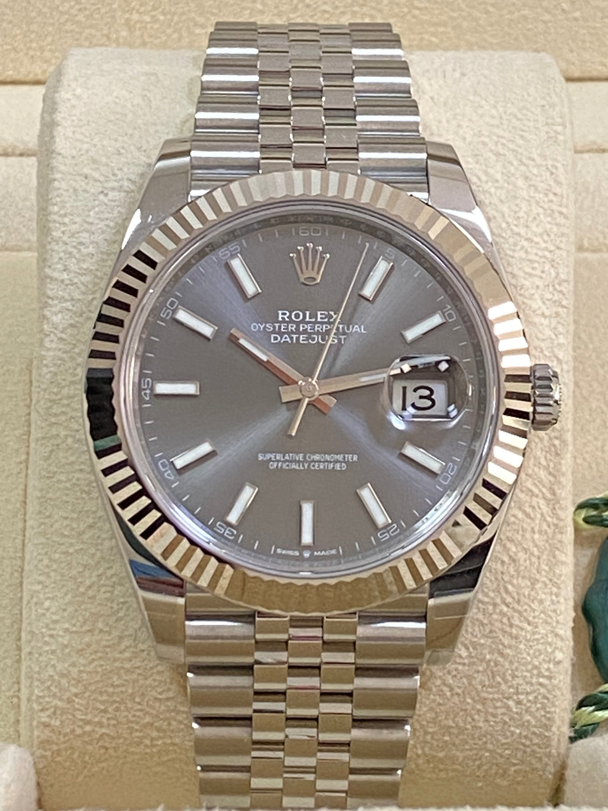 Rolex Steel and White Gold Datejust 41 - 2023 - Fluted Bezel - Rhodium Index Dial - Jubilee Bracelet - 126334