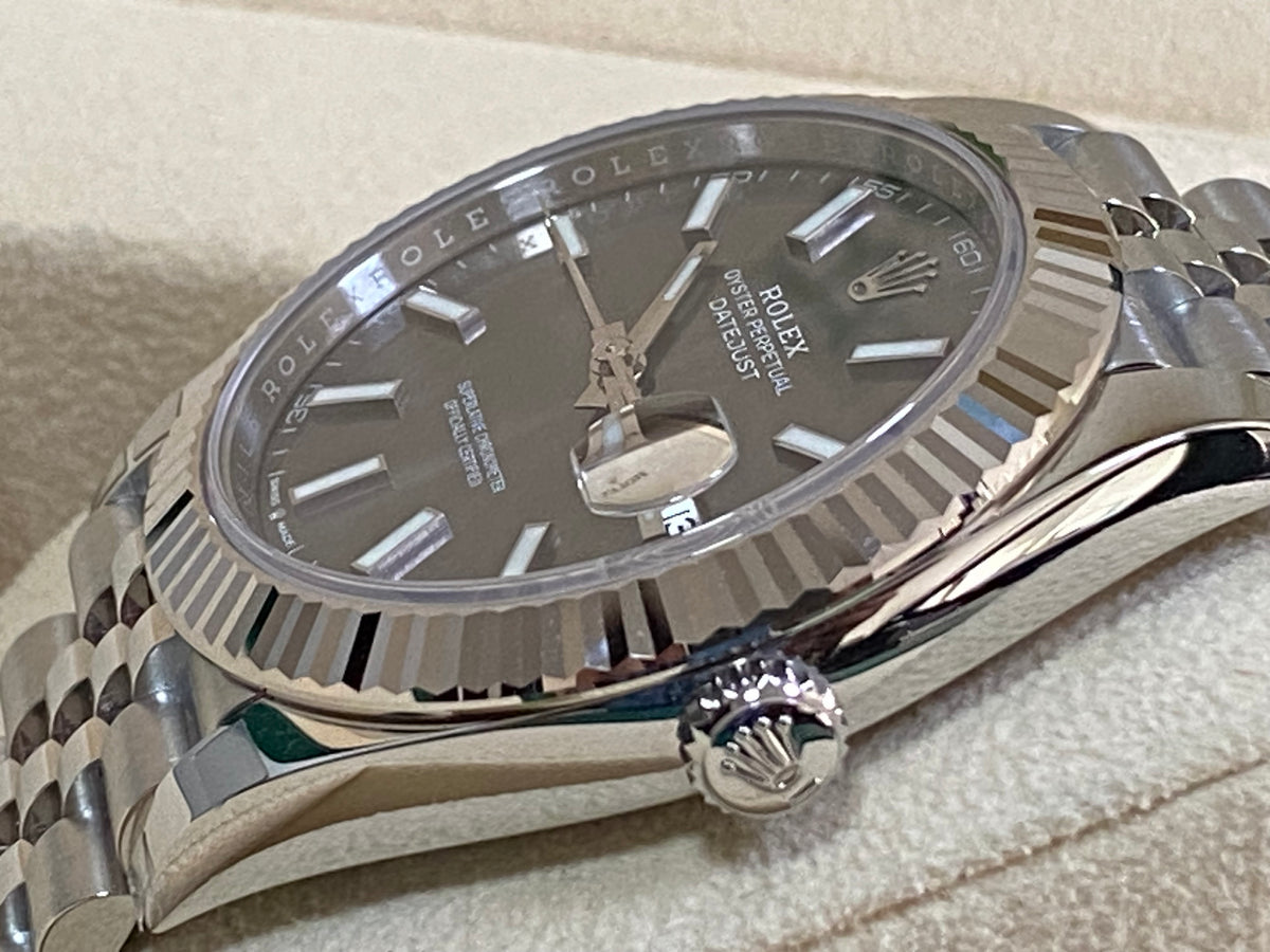 Rolex Steel and White Gold Datejust 41 - 2023 - Fluted Bezel - Rhodium Index Dial - Jubilee Bracelet - 126334