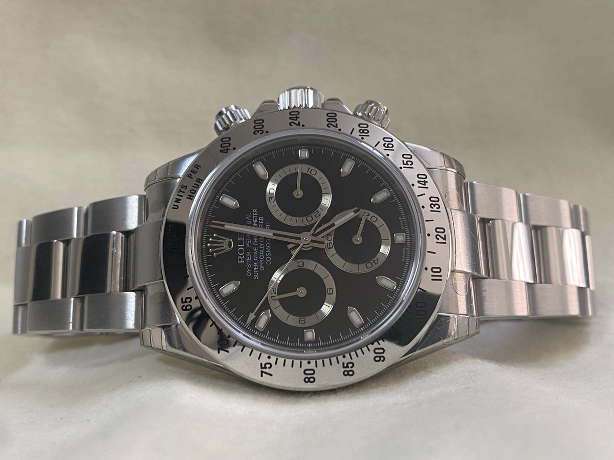 Rolex Steel Cosmograph Daytona - Z serial - Black Index Dial - 116520 *FULL STICKERS*