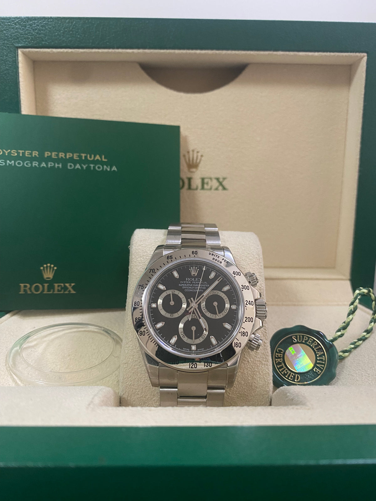 Rolex Steel Cosmograph Daytona - Z serial - Black Index Dial - 116520 *FULL STICKERS*