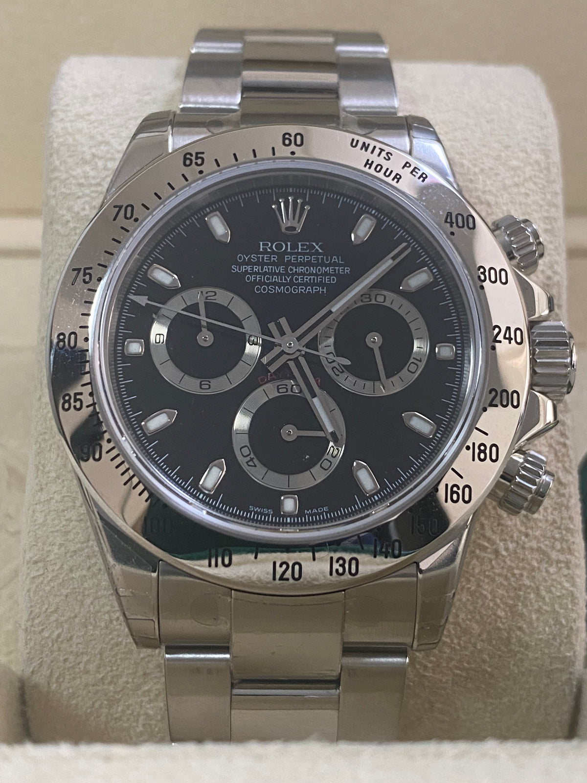 Rolex Steel Cosmograph Daytona - Z serial - Black Index Dial - 116520 *FULL STICKERS*