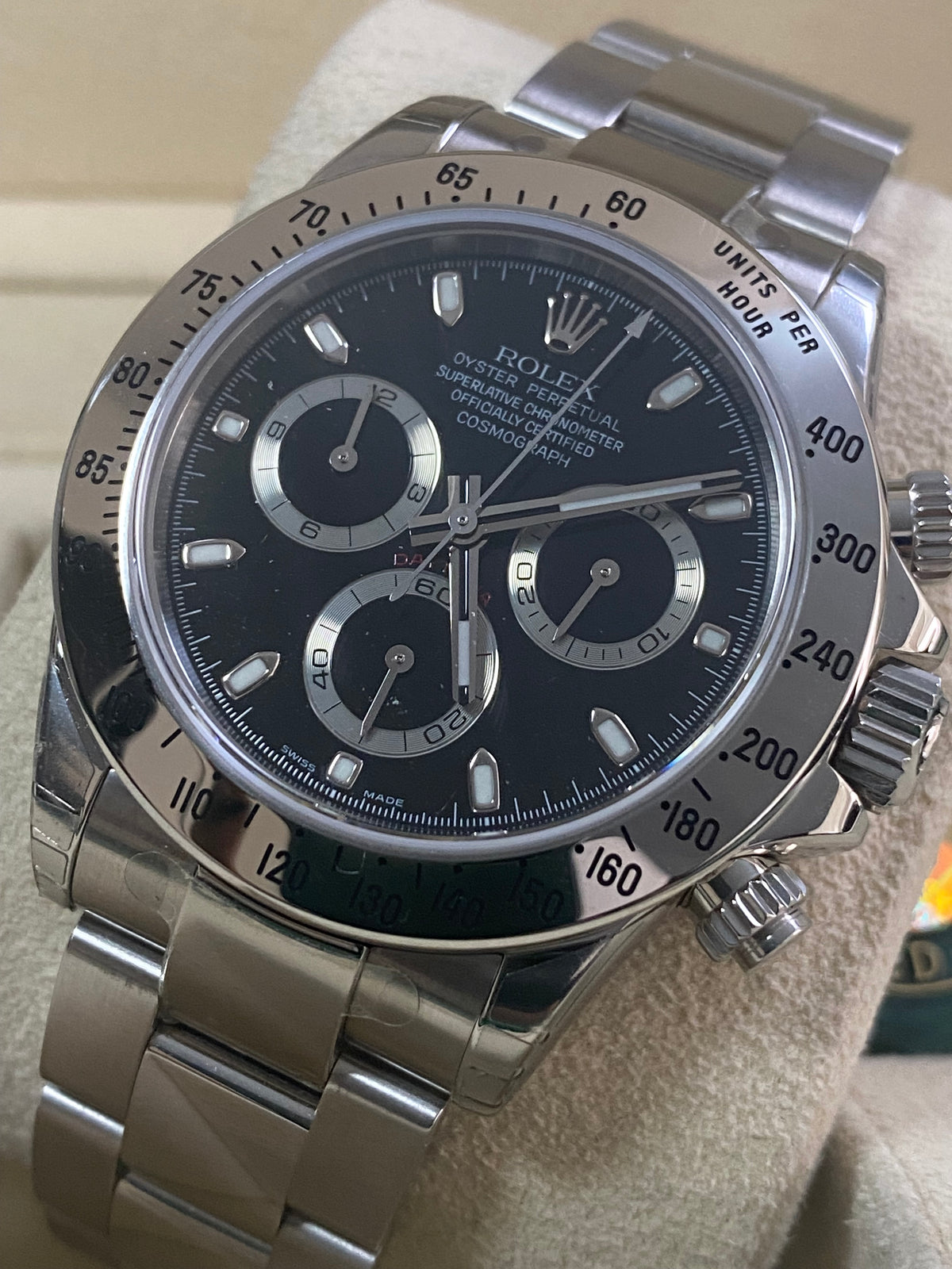 Rolex Steel Cosmograph Daytona - Z serial - Black Index Dial - 116520 *FULL STICKERS*