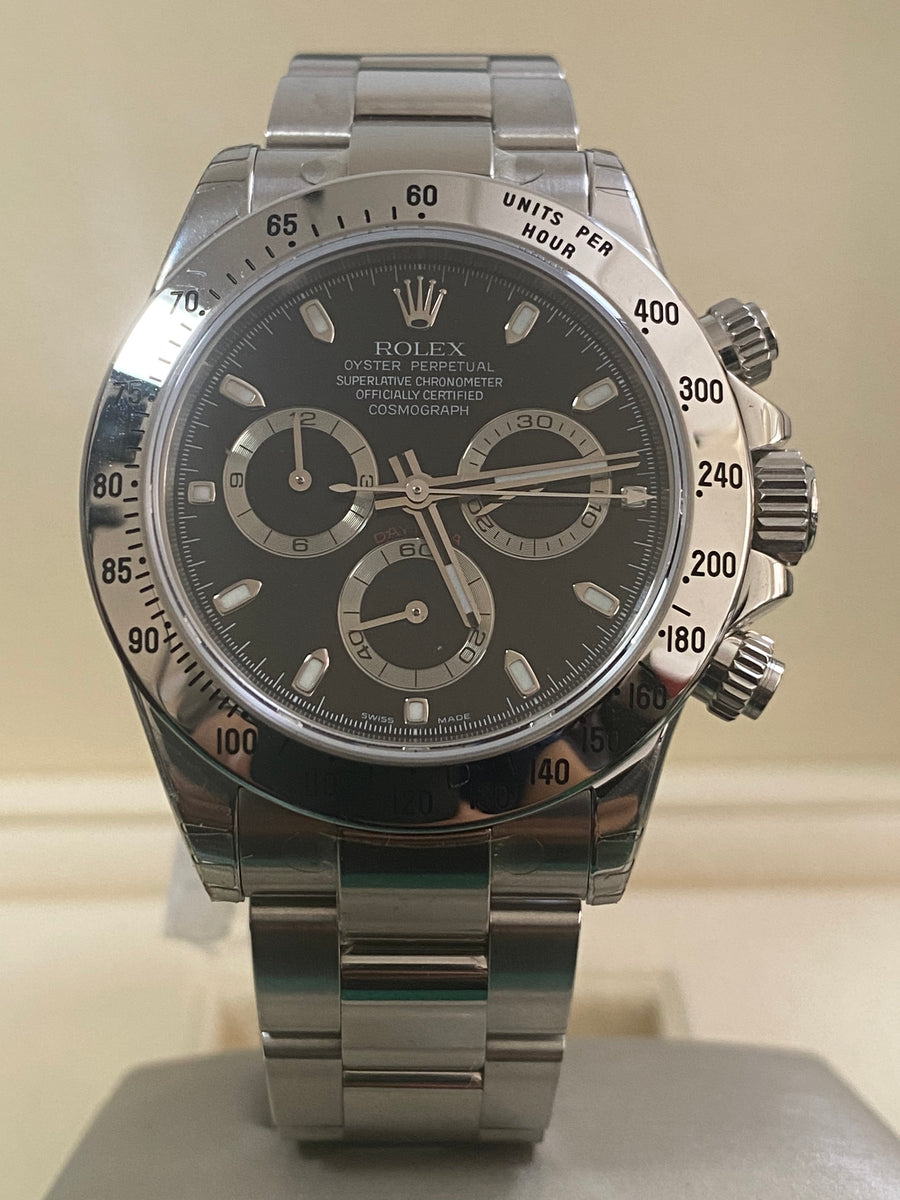 Rolex Steel Cosmograph Daytona - Z serial - Black Index Dial - 116520 *FULL STICKERS*