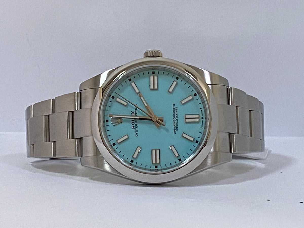 Rolex Oyster Perpetual 41 - 2020 - Domed Bezel - "Tiffany" Dial - Oyster Bracelet - 124300 *DISCONTINUED MODEL*