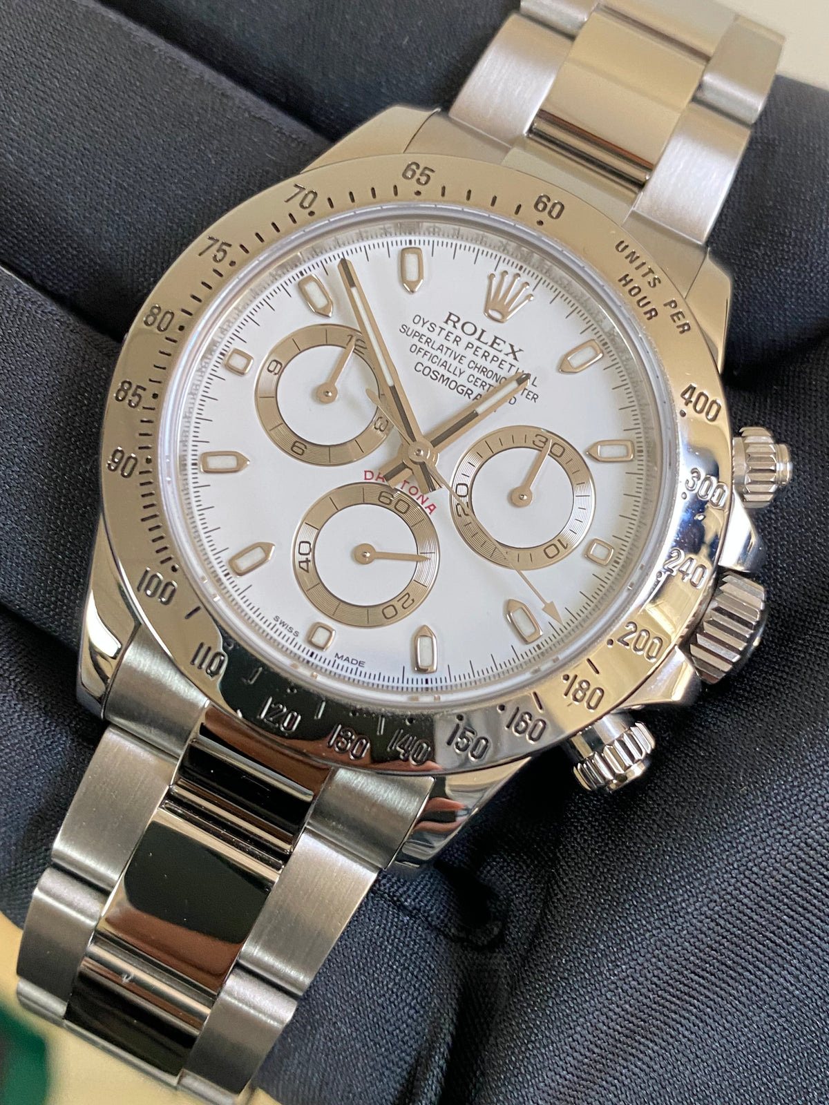 Rolex Steel Cosmograph Daytona - White Index Dial - "OPEN CARD" 116520