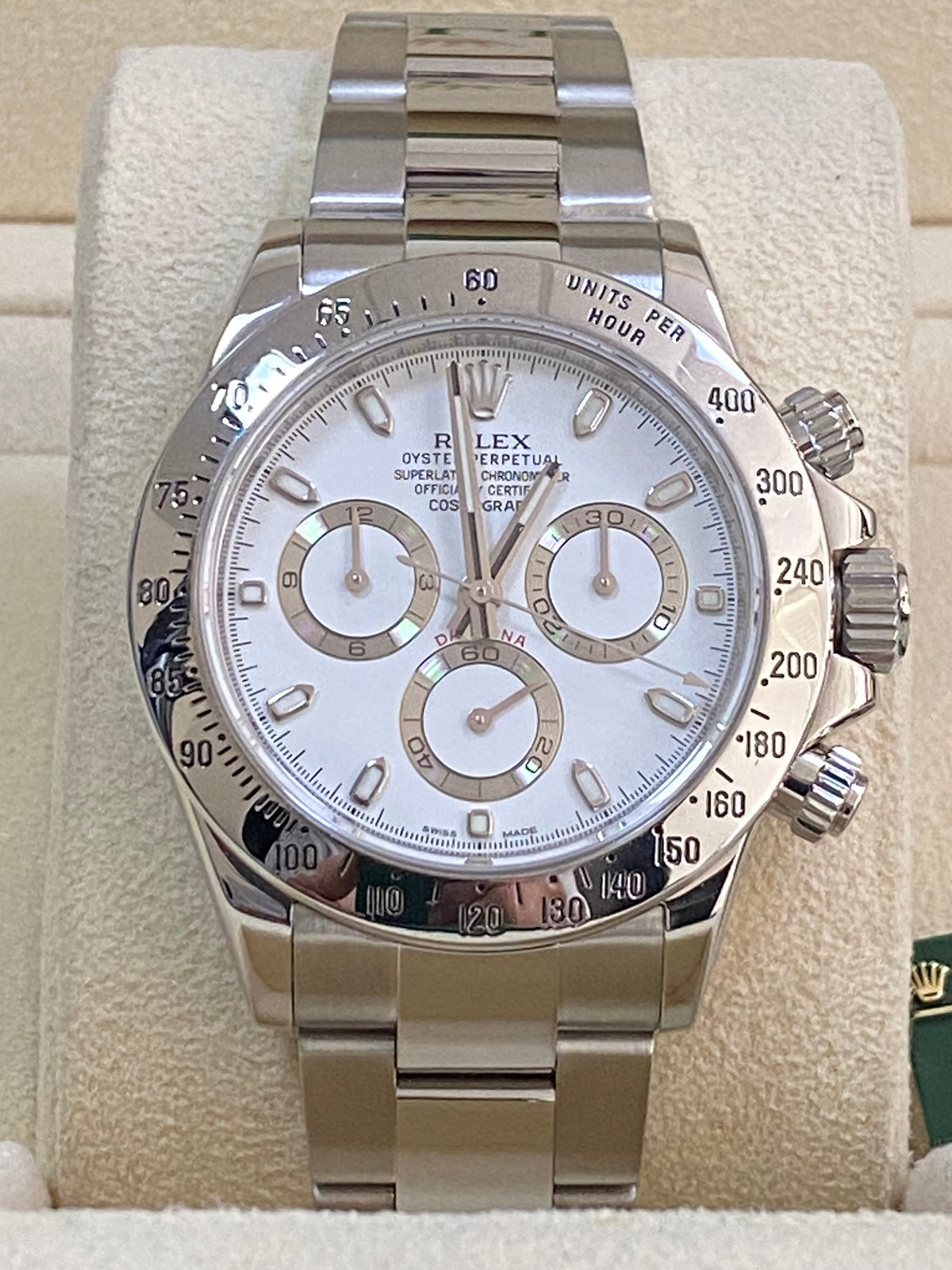 Rolex Steel Cosmograph Daytona - White Index Dial - "OPEN CARD" 116520