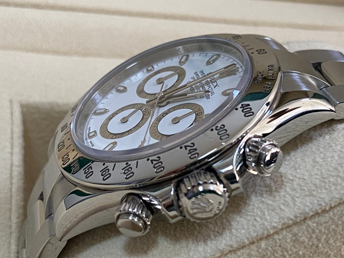 Rolex Steel Cosmograph Daytona - White Index Dial - "OPEN CARD" 116520