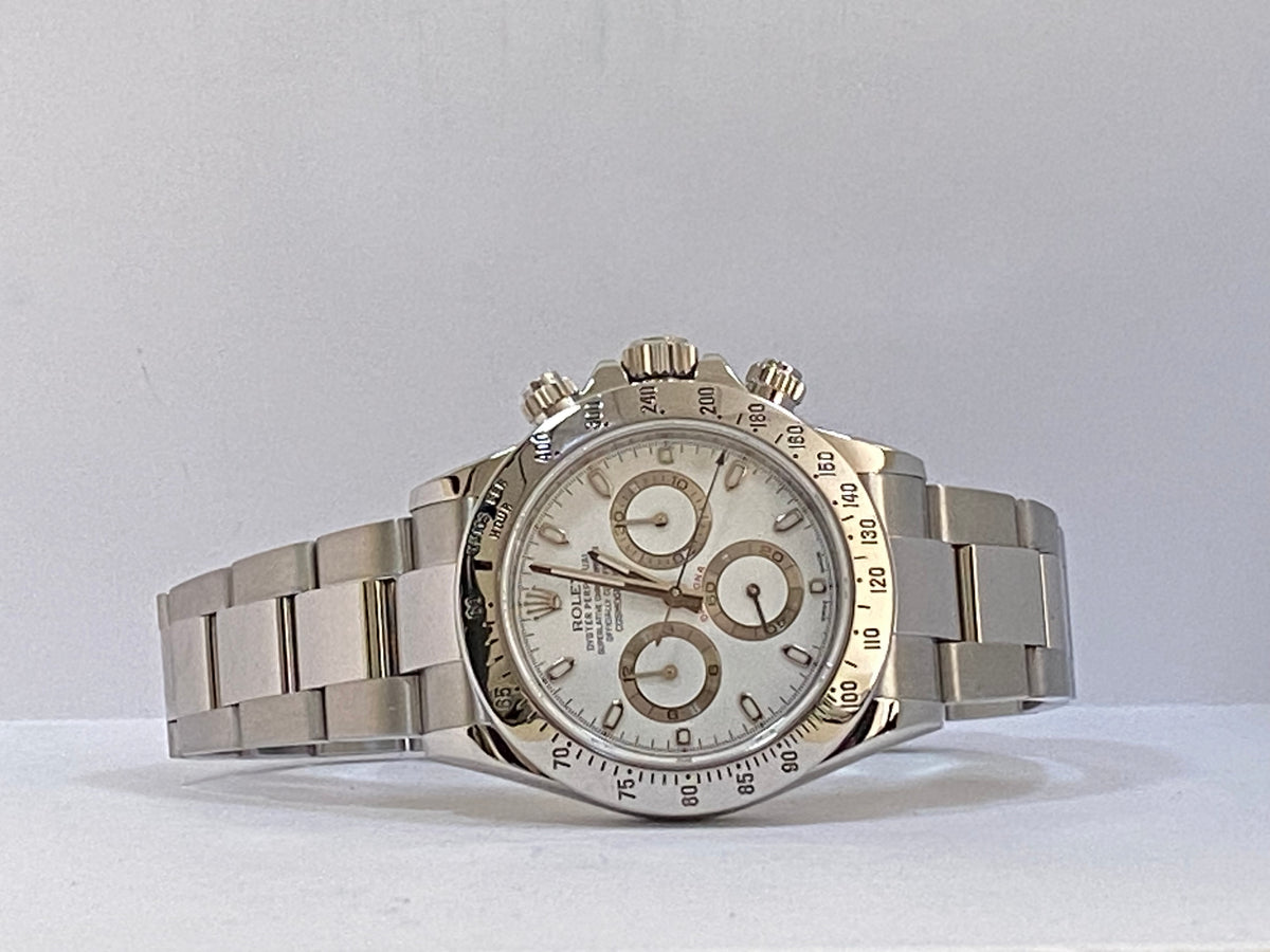 Rolex Steel Cosmograph Daytona - White Index Dial - "OPEN CARD" 116520