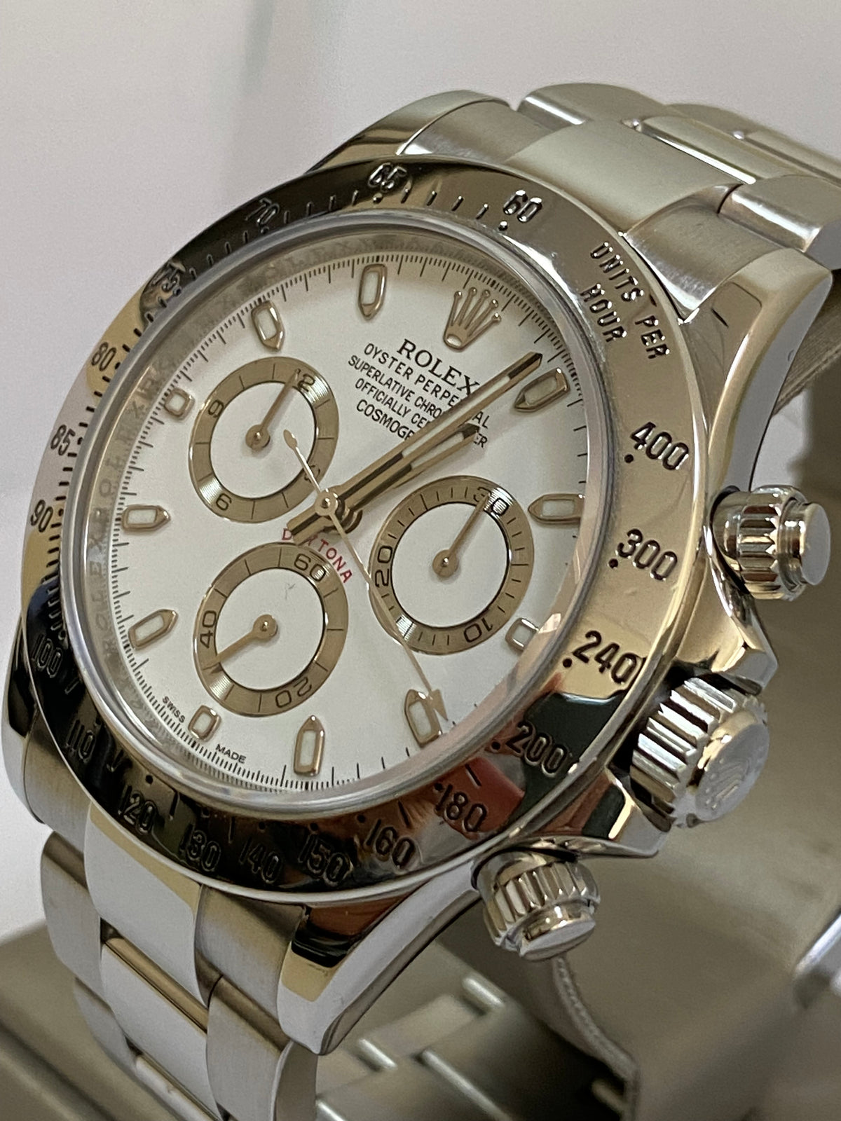 Rolex Steel Cosmograph Daytona - White Index Dial - "OPEN CARD" 116520